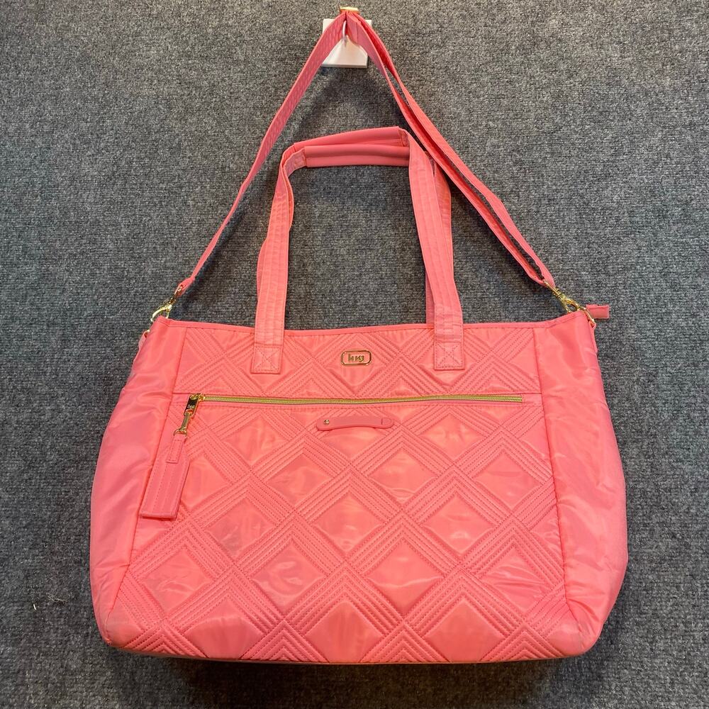 Lug x Wicked Paddle Carry All Tote Travel Bag Positively Pink Gold Hardware